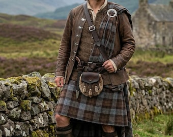 Fraser Outlander Modern Tartan Kilt – 8 Yards Acrylic Wool, Traditional Handmade Scottish Festival Wear
