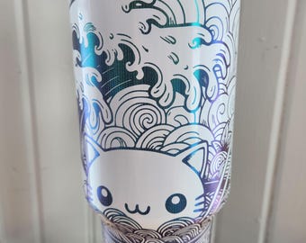 Ramen Kitty Laser Engraved Tumbler