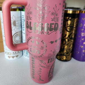 Blessed Mom Laser Engraved Tumbler