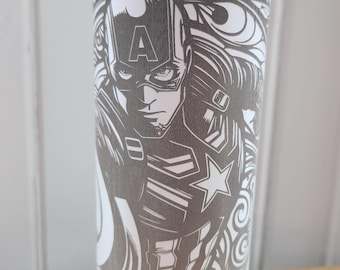 Captain America Laser Engraved Tumbler