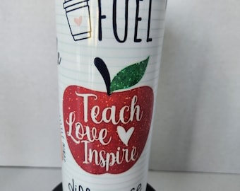 Teacher Fuel Sublimation 20oz Tumbler