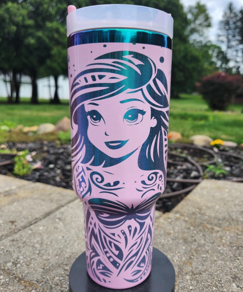 Little Mermaid Laser Engraved Tumbler image 1