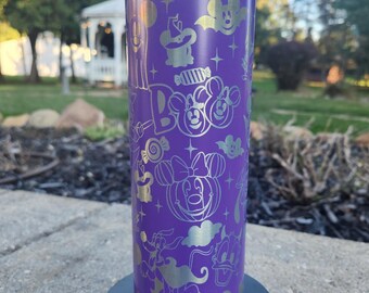 Mickey and Minnie Halloween Laser Engraved Tumbler
