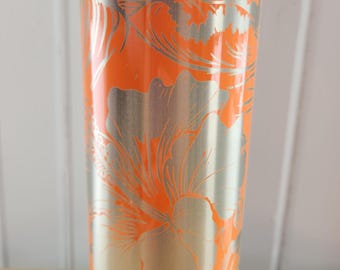 Hawaiian Hibiscus flowers Laser Engraved Tumbler