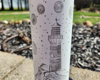 Lighthouse Laser Engraved Tumbler
