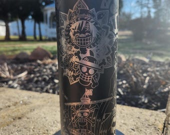 Straw Hat Pirates Anime collage Laser Engraved Tumbler