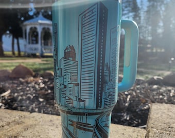 Tokyo Skyline Laser Engraved Tumbler
