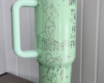 Princess and the Frog Laser Engraved Tumbler
