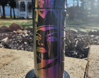 Collage de villanos perfectamente malvados, vaso grabado con láser