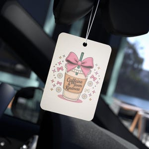 Caffeine & Kindness Car Air Freshener: Coffee Lover Gift