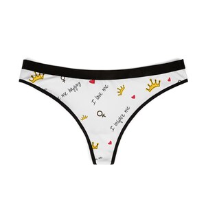 Playful Pattern Women&#39;s Thong: Breathable Comfort, USA Made