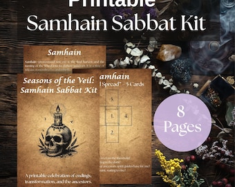 Samhain Sabbat Kit | Ancestor Rituals & Grimoire Pages | Witchcraft Digital Download, Wheel of the Year Printable