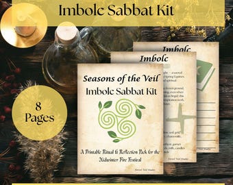 Kit del Sabbat de Imbolc / Rituales de la Candelaria y páginas de grimorio / Descarga digital de brujería, Rueda del Año imprimible
