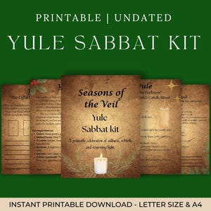 Seasons of the Veil: Yule Sabbat Kit – Printable Winter Solstice Ritual & Journal Pack (Digital Download)