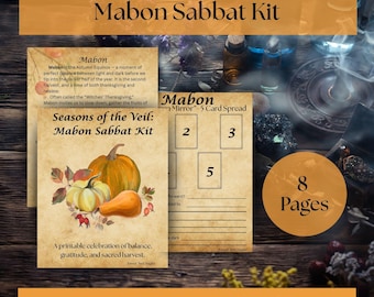 Seasons of the Veil: Mabon Sabbat Kit – Printable Autumn Equinox Ritual & Journal Pack (Digital Download)