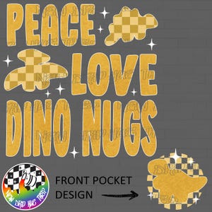 dino nuggets, dinosaur, chicken nugget, nugs, food, kids, checkered, cute, retro, grunge, shirt, design, digital, download, boys, girls, png