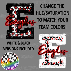 Eagles Cheetah Print School Shirt Design: PNG Digital Download