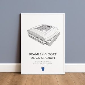 Impressão do Estádio Bramley-Moore Dock, Download Digital do Estádio do Everton, Arte de Parede do Everton, Pôster de Estádio de Futebol