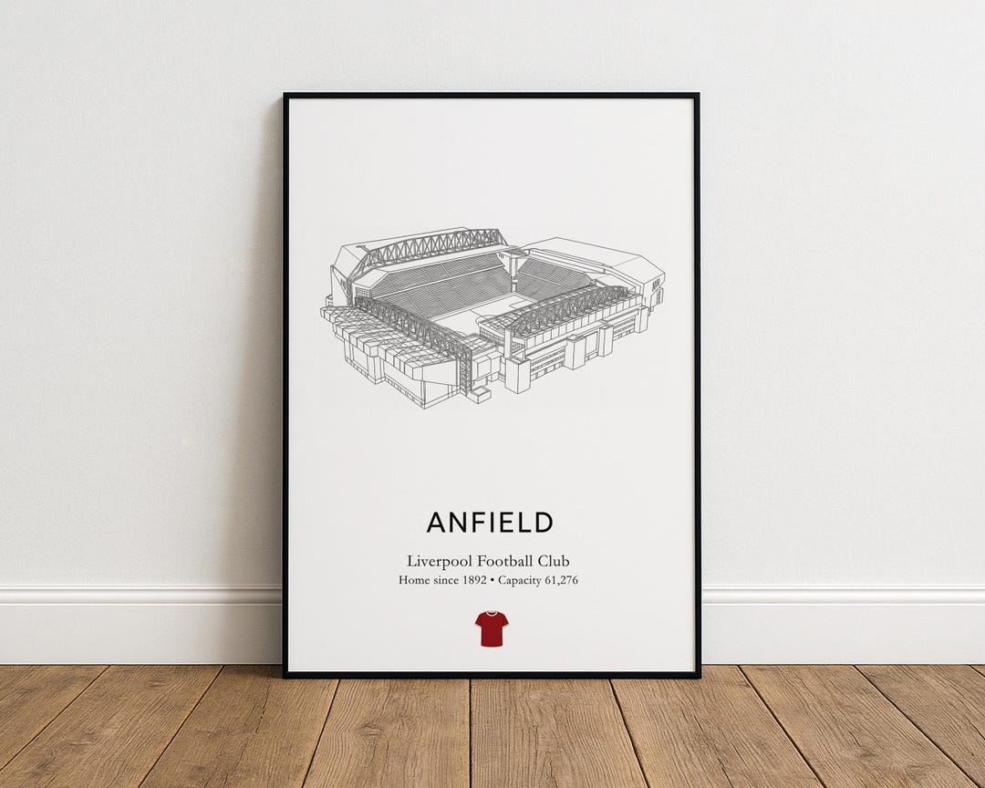 Anfield Print – LFC Wall Art, Football Poster, Reds Gift, Premier ...