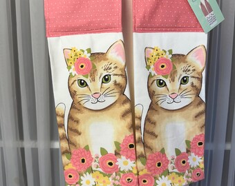 Cat Kitchen Boa: Floral Kitty Kitchen Scarf Towel