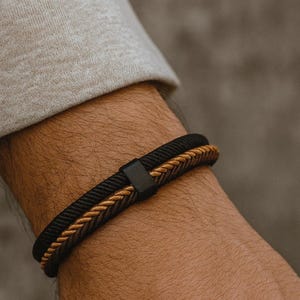 Braided Rope Bracelet with Magnetic Clasp: Minimalist Men&#39;s Jewelry