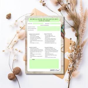 Pre-Trip Travel Checklist Printable | Essential Packing List | Vacation Planner PDF | Instant Download | Travel Prep Guide
