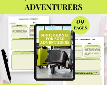 Mini Travel Journal for Solo Adventurers | Printable Reflection Diary with Prompts, Notes & Self-Discovery Pages | Instant Download PDF