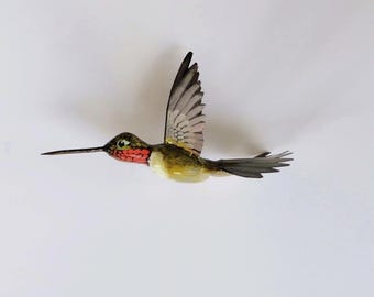 Ruby-throated Hummingbird Refrigerator Magnet 3d