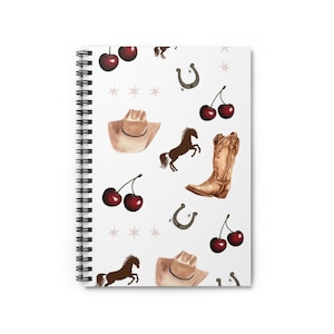Cowgirl Spiral Notebook - Ruled Line, Western Cowgirl Journal, Cowgirl Diary, Horse Lover Gift, Country Style Planner