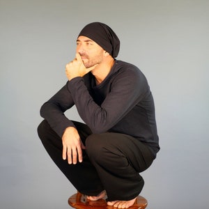 Men's Yoga Pants Lounge Pants Eco Friendly Organic Clothing Black Pants image 1