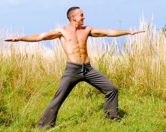 Men's Yoga Pants - Lounge  Pants - Eco Friendly - Organic Clothing - Titanium Gray