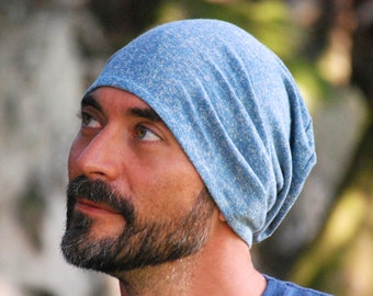 Slouchy Hat - Unisex - Stone Blue - Organic Cotton Hemp - Eco Friendly - Organic Clothing