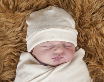 SALE - Baby Hat - Natural Color Organic Cotton Hemp Jersey -  Eco Friendly  - Newborn - Baby Shower