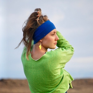 Ear Warmer  - Headband - Universal Size  - Ocean Blue - Organic Clothing - Eco Friendly French Terry - Several Colors Available