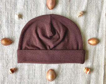 SALE Baby Hat - Newborn Cap - Chocolate Brown Color Organic Cotton Soy Spandex Jersey -  Eco Friendly  - Newborn - Baby Shower