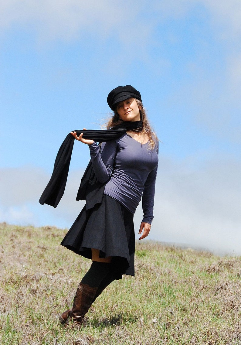 Womens Circle Skirt Black Skirt Organic Clothing Eco Friendly Several Colors Available image 5