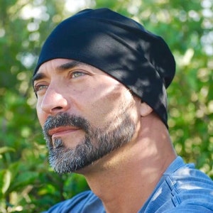 Men's Mauka Hat Black Beanie Hat Organic Clothing Gray Eco Friendly image 3