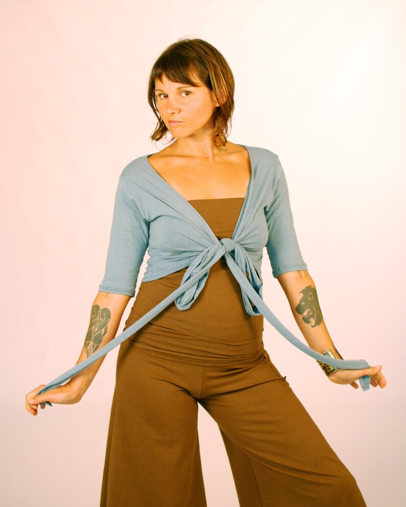 Yoga Shrug Eco Friendly Wrap Top Organic Clothing 34 Sleeve for Women Several Colors