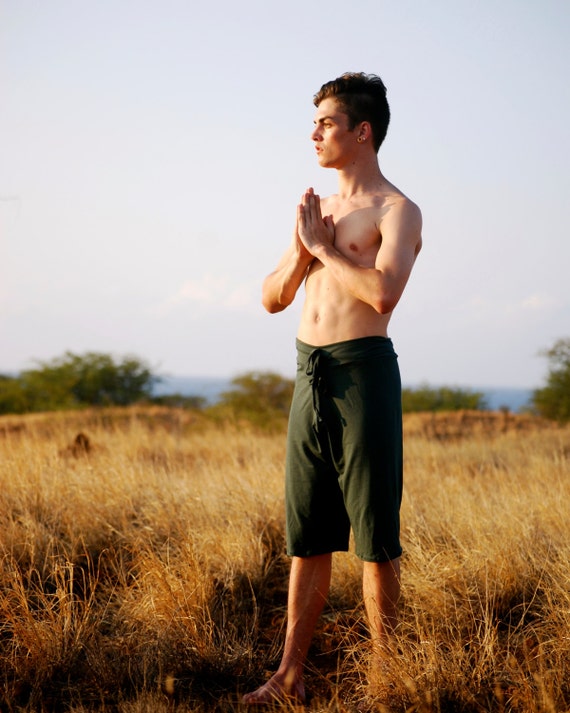 Men's Yoga Shorts Long Shorts Eco Friendly Jersey Organic Clothing