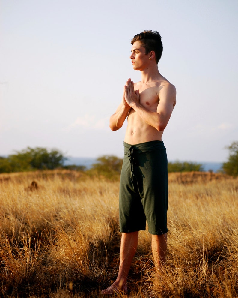 Men's Yoga Shorts Long Shorts Eco Friendly Jersey Organic Clothing image 1