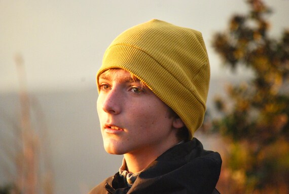 Beanie Hat Unisex honey Gold Mustard 
