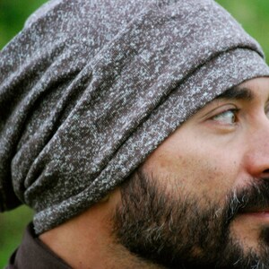 Slouchy Hat for Men Unisex Mocha Brown Organic Cotton Hemp Eco Friendly Organic Clothing image 2