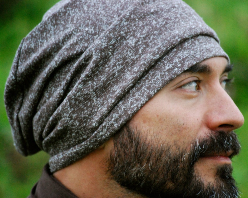 Slouchy Hat for Men Unisex Mocha Brown Organic Cotton Hemp Eco Friendly Organic Clothing image 2