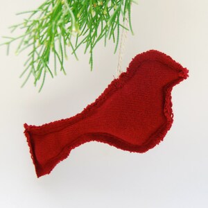 Red Bird Ornament Organic Cotton Eco Friendly Christmas Ornament Home Decor image 3