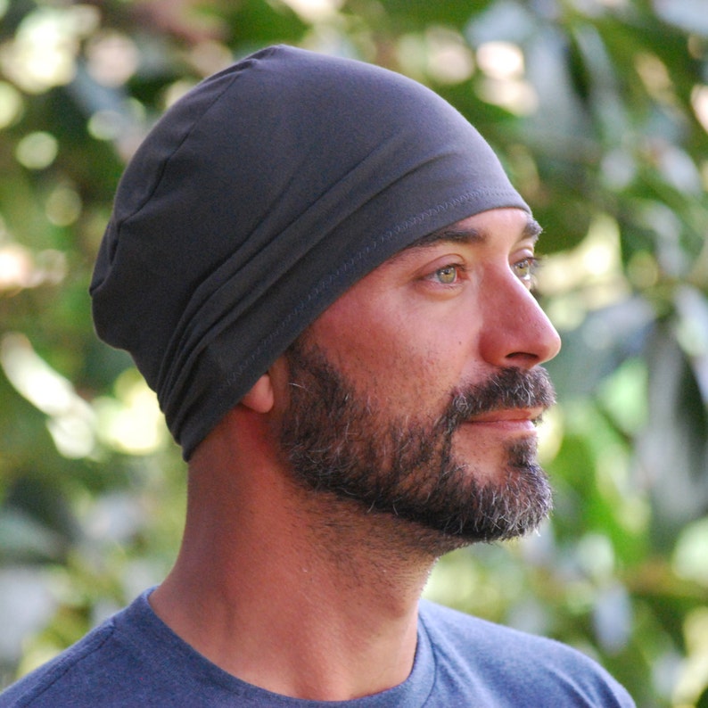 Men's Mauka Hat Black Beanie Hat Organic Clothing Gray Eco Friendly image 9