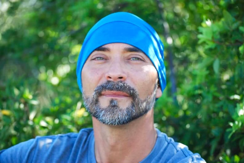 Men's Beanie Hat Unisex New Blue Organic Cotton Soy Spandex Jersey Eco Friendly Several Colors image 5