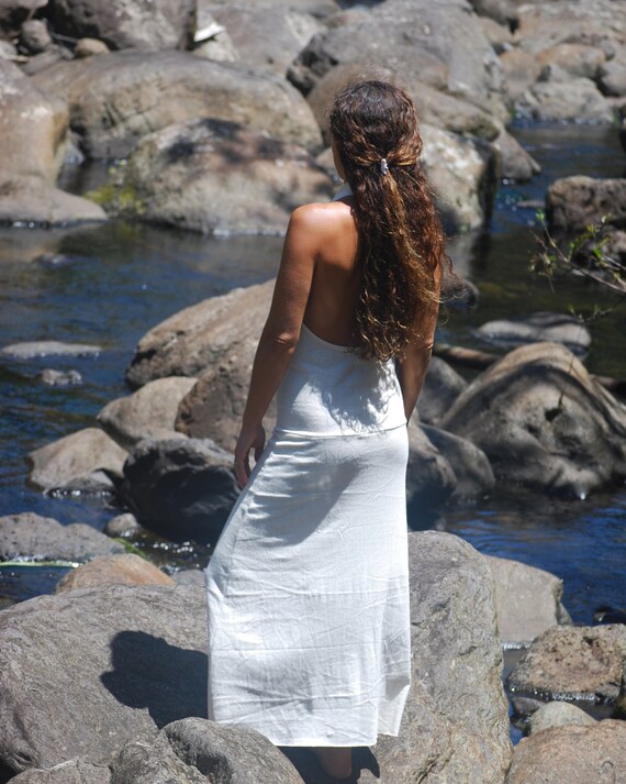 Boho Wedding Backless Maxi Dress Draped 