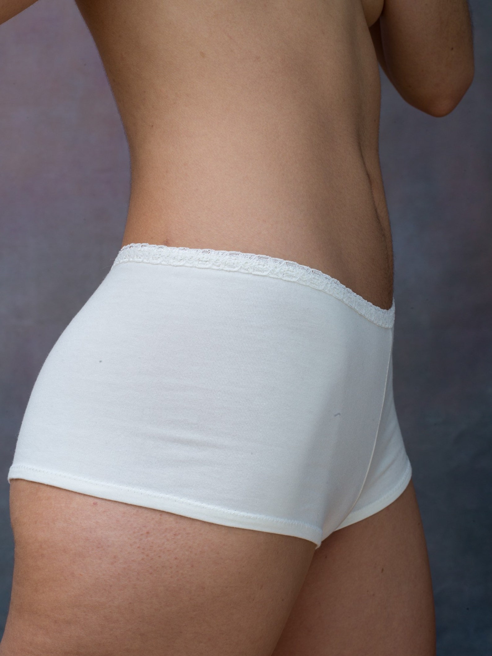 Lace Trimmed Cheeky Brazilian Cut Panties Natural Color Etsy