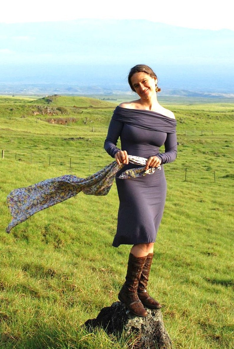 Deep Cowl Hoodie Dress Black Several Colors Available Eco Friendly Jersey Organic Clothing