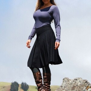 Womens Circle Skirt Black Skirt Organic Clothing Eco Friendly Several Colors Available image 4